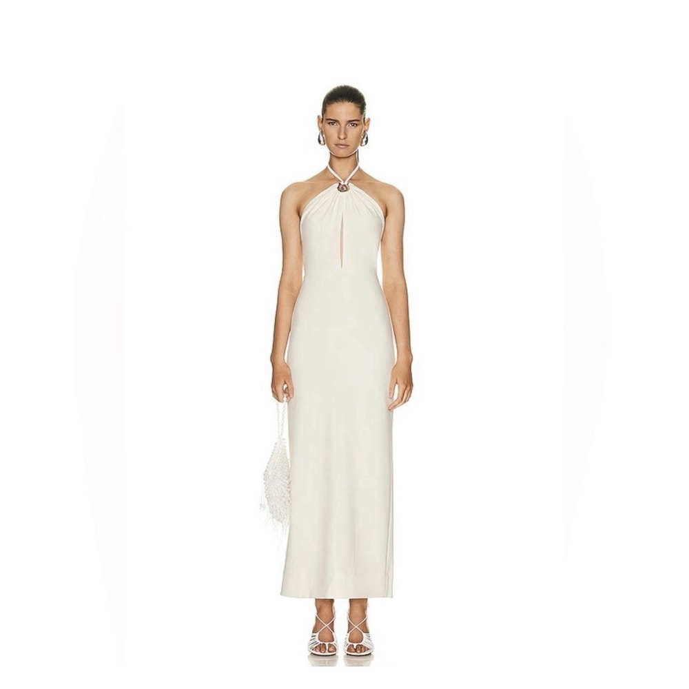 staud white halter dress | Dresses | Staud Maxi Women 6 Cream New Resort 23 Crystal Spiral Keyhole Staud grazia dress